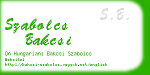 szabolcs bakcsi business card